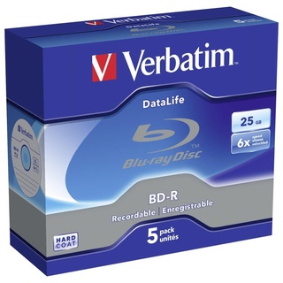 BLURAY BD-R VERBATIM 25GB 5er JC 6x Speed, kratzfest