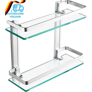 KES Glasregal Duschablage Glas Badregal 8Mm Hartglas Badezimmer Regal Wandregal