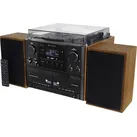 Soundmaster MCD5600BR Stereoanlage Plattenspieler, DAB+, UKW, Bluetooth®, CD, Kassette, USB, 2 x 5W Braun (Edelholzoptik matt)