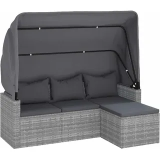 vidaXL Polyrattan Loungesofa grau 362335