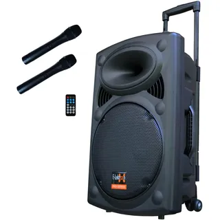 Mobile PA Sound Anlage Akku-MP3-USB-SD inkl. Funkmikrofone 700W Soundsystem E-Lektron EL30-M Bluetooth TWS