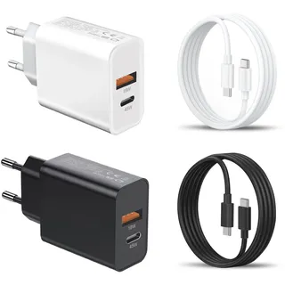 2Pack 45W USB C Ladegerät & Ladekabel für Samsung Galaxy S26 Ultra/S25 Plus/S24 FE/S24+/S23/S22 S21 S20,A57 A56 5G/A36 A26 A16 A17/A55 A25 A35 A54 A53 Typ C Handy Netzteil Schnellladegerät Stecker