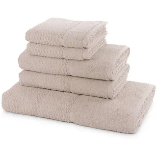 for frottana, Handtuchset 5 teilig 2x Gästetuch 2x Handtuch 1x Duschtuch) (25 x 32 cm) unisex, Oeko-Tex® Standard 100, Badtextilien, Handtuch-Sets