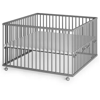 Sämann – make a difference. Laufgitter, Grau, Holz, Echtholz,Buche, 120x74x120 cm, Babymöbel, Laufstall Baby