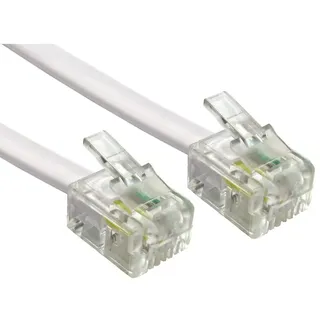 ALIDA SYSTEMS ® 5m ADSL Kabel - Premium Qualität/vergoldet Kontakt Pins/Hoch Geschwindigkeits Internet Breitband/Router oder Modem zu RJ11 Telefon Socket oder Microfilter/Weiß