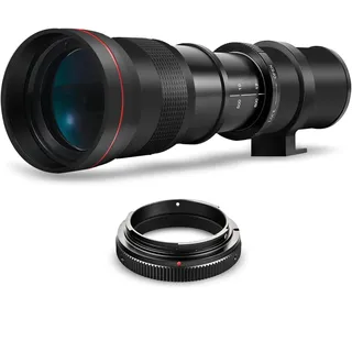 Leistungsstarkes 420-800 mm f/8.3 HD Manuelles Telezoomobjektiv für Canon EOS 80D, EOS 90D, Rebel T3, T3i, T5, T5i, T6i, T6s, T7, T7I, T8I, SL3, EOS 70D, EOS 5D, EOS5D IV, EOS 6D II, EOS 7D II