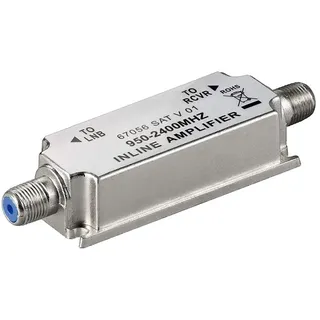 goobay SAT-Antennenverstärker 950 MHz 2400 MHz, Strecken-Nahverstärker zur Anhebung von Signalen,