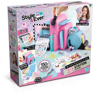 CANAL TOYS Style 4 Ever Scrapbook und Notizbuch Set mit Stickern Stiften und Perlen mehrfarbig schwarz