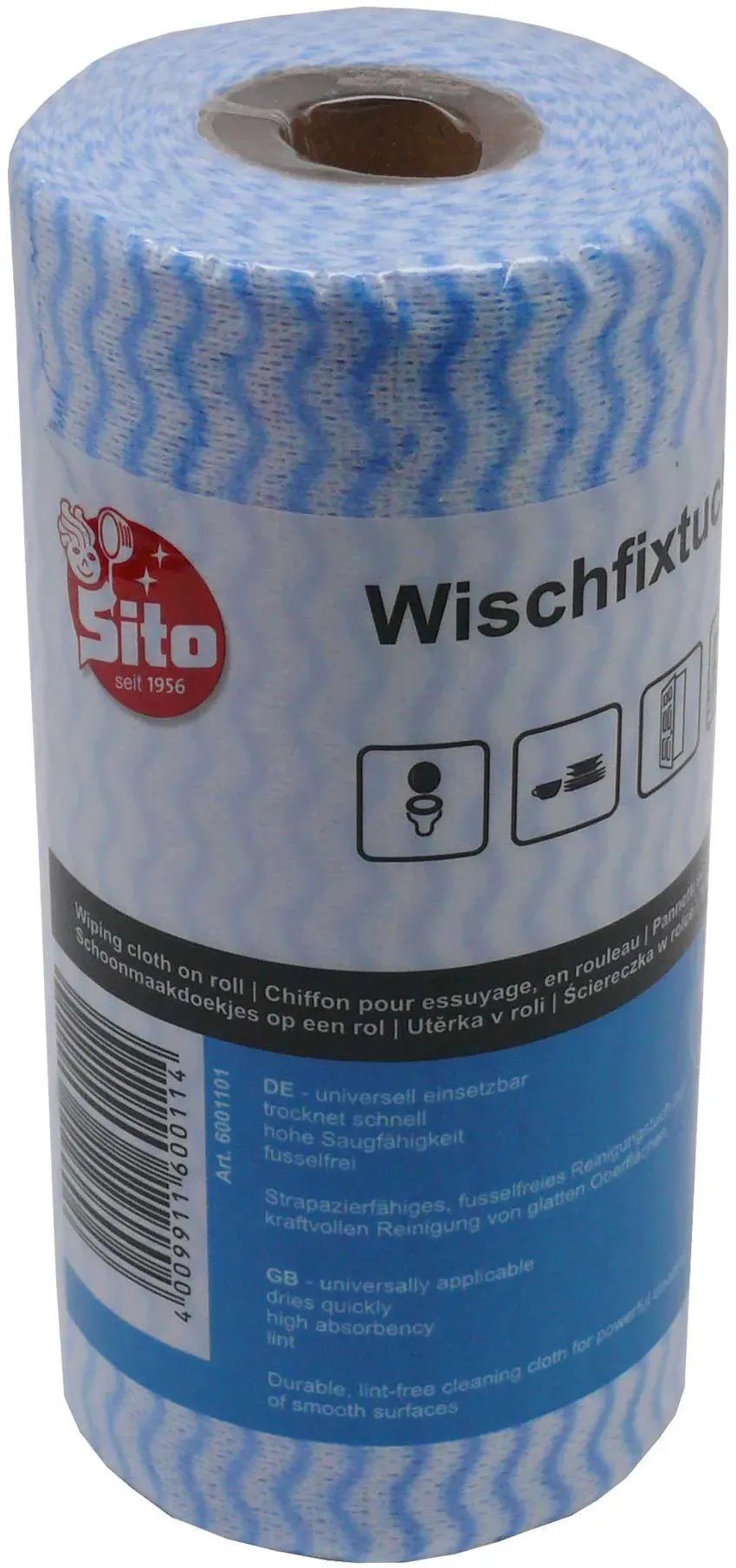 Sito Wischfixtuch Rolle, 50 Tücher je Rolle blau