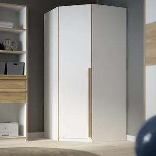 Forte »TOPSELLER! Kleiderschrank, 4 Einlegeböden, Kleiderstange aus Metall«, (Maße: B/H/T ca. 128/215/103cm), Türanschlag rechts/ links wechselbar, Stauraumwunder, weiß
