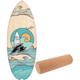 F2 Balance Board Halfshell 88x32cm mit Korkrolle braun NO SIZE