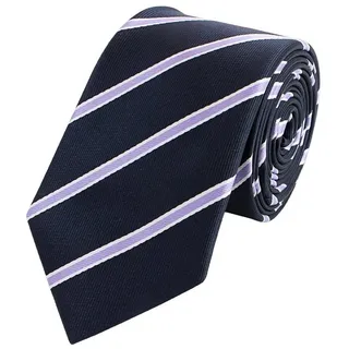 Fabio Farini Krawatte Herren Krawatte Schwarz - verschiedene Schwarze Männer Schlips in 6cm (Gestreift) Schmal (6cm), Schwarz Lila Weiß - Dark/Light Lavender/Eternal Dream bunt