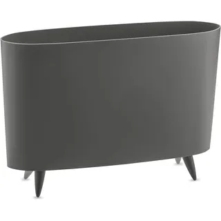 Koziol MILANO Zeitungsständer modern, Zeitschriften-Halter, Magazin-Halter, Zeitschriftensammler, Stehordner, standsicherer Zeitungskorb aus Kunststoff, Stehsammler, Zeitschriftenständer, Grau