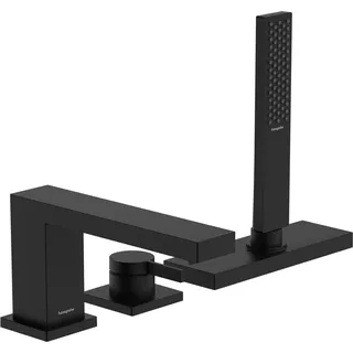 Hansgrohe Tecturis E 3-Loch Einhebel-Wannenrandmischer mit sBox, mattschwarz