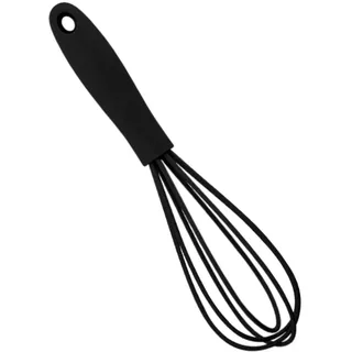 F Fityle Edelstahl Schneebesen, Edelstahl Rührbesen Ballonschneebesen, Manueller Silikagel-Schneebesen zum Mischen, Silicone Whisk Kitchen Utensil Non Scratch für Teig, Eiern, Aufschäumen, Schwarz