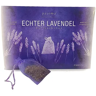 pajoma® 3X 20 Duftsäckchen Lavendel - 10g je Duftsack mit getrocknetem Lavendel | Mottenschutz für Kleiderschrank, Auto Duft, Raumduft | Frischer blumiger Duft