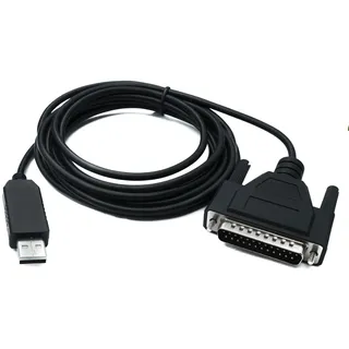 system-s DB25 Kabel 3 m RS232 IEEE 1248 Stecker zu USB 2.0 Typ A Stecker