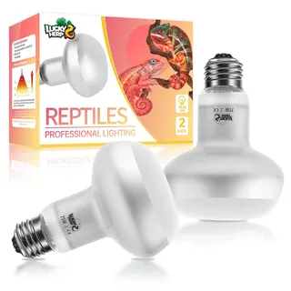 LUCKY HERP Reptilien Wärmelampe Terrarium, UVA Lampe Schildkröte 75W 2 Pack, Heizlampe Terrarium Lampe für Schildkröten, Hühner, Hunde, Bartagamen und andere Reptilien und Amphibien