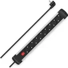 Hama Steckdosenleiste 223105 Alu, mit 1,5m Kabel, 8-fach in schwarz mit Schalter