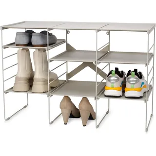 Joseph Joseph Level Verstellbar Schuhregal, Starke Schuhregale und Stahlrahmen, 12 Paar Schuhe, Dreifach