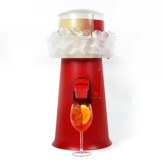 Sprizzer: die innovative Maschine für einen perfekten Spritz in 5 Sekunden direkt im Glas. Ohne Strom und Batterien. Rot. 3 Liter. 52x25x25 cm