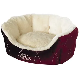 Komfortbett Ceno oval weinrot/beige