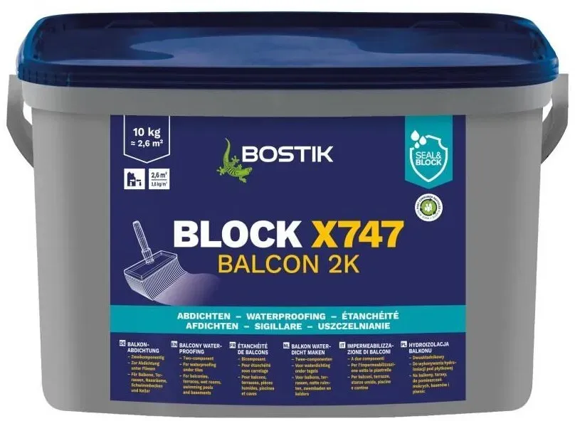 Bostik Block X747 Balcon 2K Balkonabdichtung 10Kg Eimer Teil A und B
