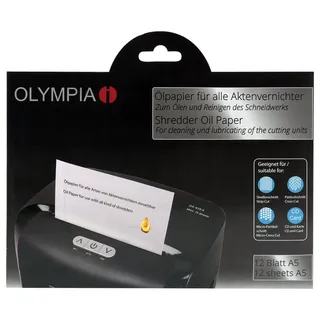 Olympia Ölpapier für Aktenvernichter zum Reinigen und Schmieren des Schneidwerkes