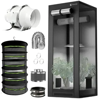CannoBox Gewächshaus Rohrventilator 100mm Abluft Growzelt Komplettset 90x90x180cm, 6-lagiges Trockennetz,220 m3/h,Growzelt,IAV-Wert 1200+