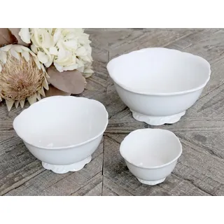 Chic Antique Provence Schalen 3er-Set, Ø 9/14/18 cm, weiß