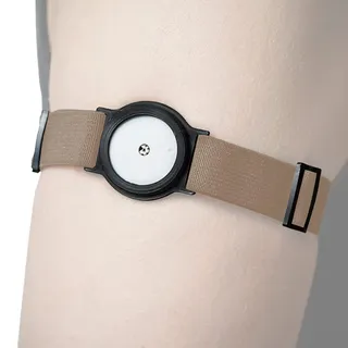 DiaBrothers® Fixierband für Freestyle Libre 2 Sensor | Wasserfest & flexibel | Sicherer Halt & Schutz | Verstellbares Armband - Halter: schwarz - Armband: beige - Größe: S (15-25 cm)