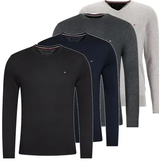 Tommy Hilfiger Pullover Rundhalsauschnitt Hellgrau, Größe XL - Hellgrau - XL