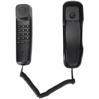 Schnurgebundenes Telefon Zur Wandmontage für das Home-Office-Hotel mit Wahlwiederholungs-Stummschaltung (Schwarz)