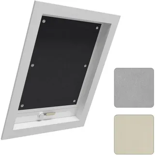 Woltu Thermo Dachfenster Rollo ohne Bohren Sonnenschutz Verdunkelungsrollo mit Saugnäpfen, Thermorollo Hitzeschutz für Dachfenster 60x73 cm
