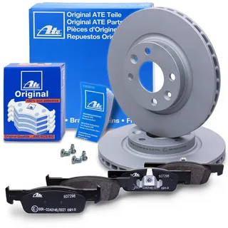 ATE Bremsenset Vorderachse inkl. Bremsscheiben vorne Ø 258 mm belüftet und Bremsbeläge vorne Kompatibel mit DACIA LOGAN 2, SANDERO II, RENAULT TWINGO 3 (BCM_, BCA_), SMART FORFOUR, FORTWO (453)