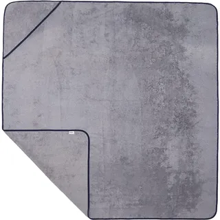 Sowel® Kapuzenhandtuch, 100% Bio-Baumwolle, Badetuch mit Kapuze für Erwachsene, Kinder und Babys, Größe 140x140 cm, Grau/Navy