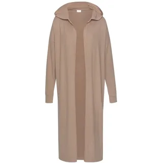 LASCANA Damen Longstrickjacke taupe Gr.36/38