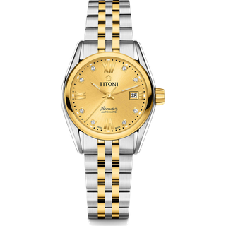 Titoni Damen Airmaster 23909 SY-064 - champagner,-,Gelbgold - 27.00mm
