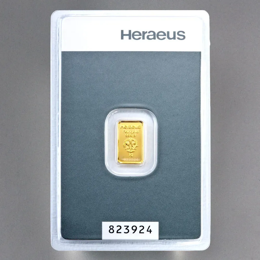 Goldbarren 1g "Kinebar" HERAEUS