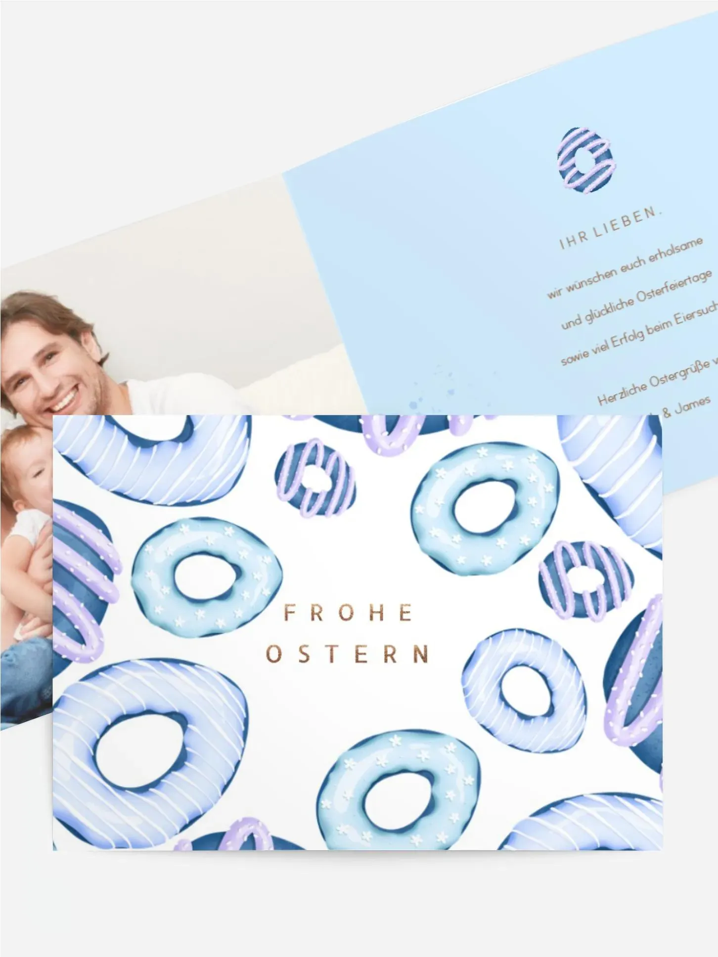 Osterkarten selbst gestalten mit Spruch und Fotos im Onlinedesigner bei Meine-Kartenmanufaktur.de