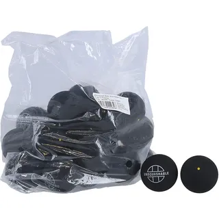 Unsquashable Squashball (1 gelber Punkt, Speed langsam) schwarz - 25 Bälle im Polybag