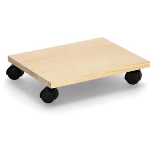 Zeller Kistenroller, Braun, Holz, 27.5x7.5x35 cm, Wohnzimmer, Wohnzimmertische, Blumenständer