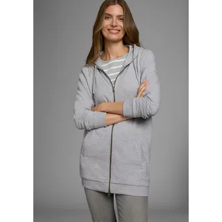 FLASHLIGHTS Sweatjacke, in langer Form mit Zipper, grau