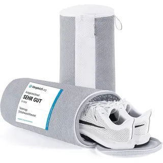 Teletrogy Wäschenetz Schuhwaschbeutel Waschmaschine, 2Pcs 3D-Net Wäschesack Schuhe,(1-St), Schuhbeutel für Waschmaschine mit Verstecktem Reißverschluss, Max EU46 grau Ø 18 cm x 32 cm
