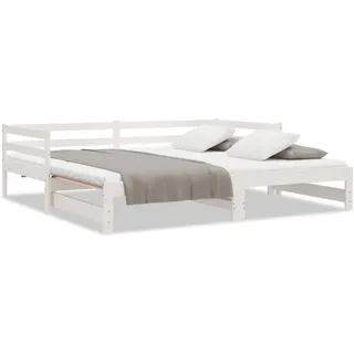 vidaXL Ausziehbares Tagesbett 90 x 190 cm weiß