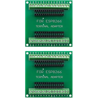 VOANZO 2 STÜCKE ESP8266 Breakout Board GPIO 1 in 2 Terminal Screw Board Kompatibel mit ESP8266 ESP12E Block PCB Microcontroller Development Board