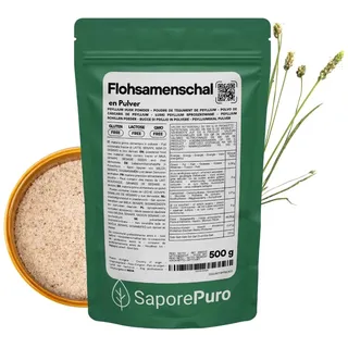SaporePuro Flohsamenschalen 500 gr - Psyllium - 99% Reinheit – Glutenfrei