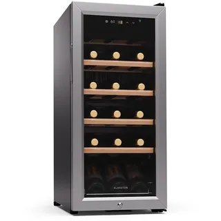 Klarstein Weinkühlschrank,1 Zone Getränkekühlschrank, Leiser Indoor/Outdoor Kühlschrank, 50 Liter Flaschenkühlschrank Klein, Weinschrank für 18 Flaschen