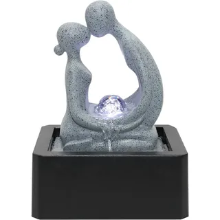 Dehner Zimmerbrunnen Palila, mit LED-Beleuchtung, ca 21,5x27x18 cm, Polyresin, grau