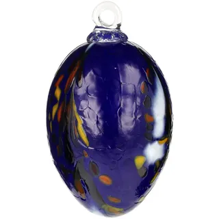 Marolin Handgefertigtes Osterei aus Glas, lapisblau